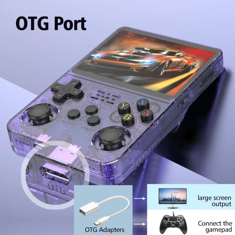 R36S Retro Handheld Game Console Linux System 3.5-Inch Screen Double TF Card Version 128G White - Pocket Console by buy2fix | Online Shopping UK | buy2fix