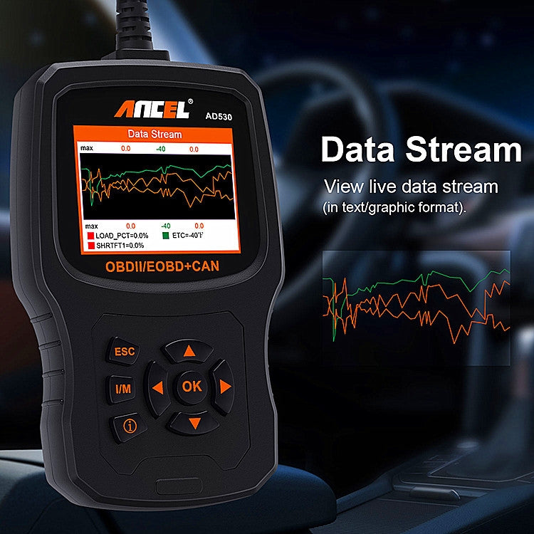 ANCEL AD530 2.8-Inch Screen OBD2 Car Engine Tester Car Battery Test Tool by ANCEL