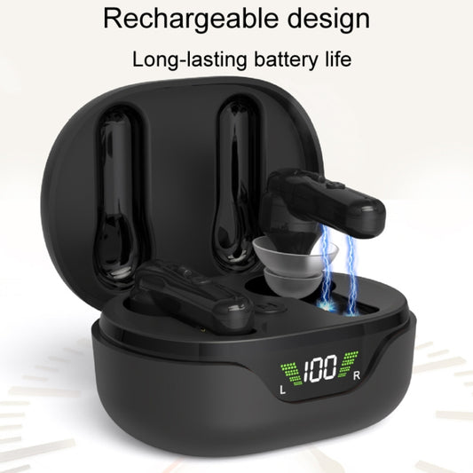 1pair Rechargeable In-Ear Hearing Aid Elderly Sound Amplifier(Black) - Hearing Aids by buy2fix | Online Shopping UK | buy2fix