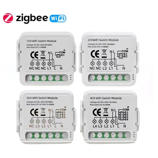 4CH Zigbee Smart Switch Module For Alexa / Google Home / Tuya Smart Life APP by buy2fix