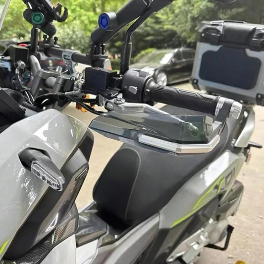 4 In 1 Motorcycle Modification Accessories Horn Windshield Windproof Protective Cover+Handlebar Plastic Throttle Grip Accessories(Blue) by buy2fix