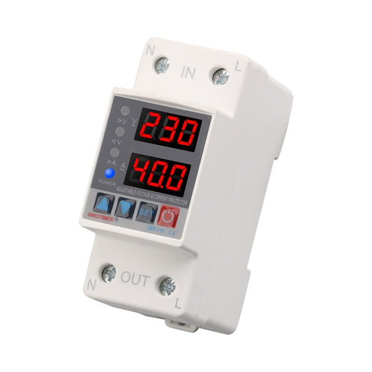 SINOTIMER SVP-718 40A Adjustable Self-resetting Intelligent Over-voltage and Under-voltage Protector 220V AC by SINOTIMER