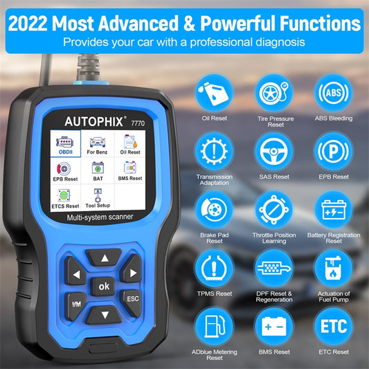 AUTOPHIX 7770 For Mercedes Benz Car Full System OBDII Diagnostic Tool Maintenance Tester by AUTOPHIX