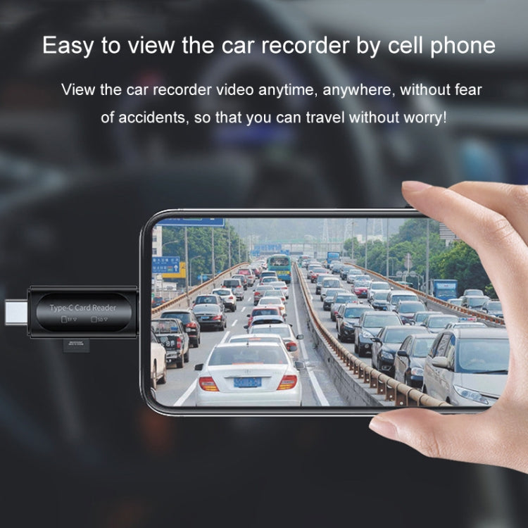 JINGHUA Type-C / USB2.0 TF+SD 2 In 1 Card Reader Multi-function Reader(Black) by JINGHUA