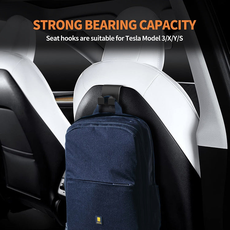 For Tesla Model 3/Y 2pcs Rear Seat Headrest Plastic Hook(Black) by buy2fix