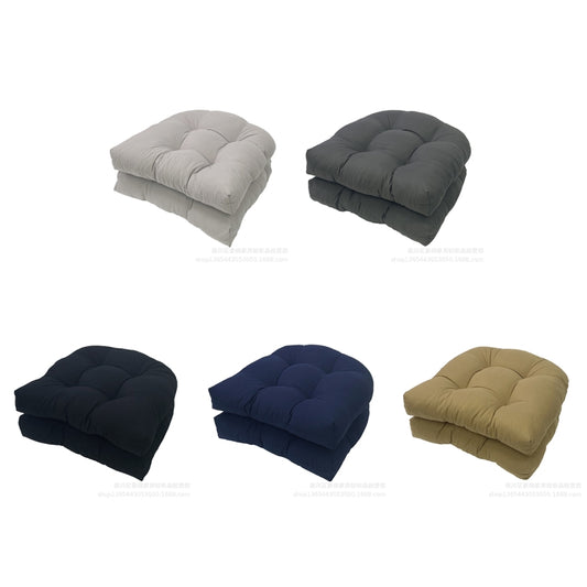 1pair 48 x 48cm Garden Patio Rattan Chair Waterproof Cushion Thick Soft Sofa Cushion(Light Brown) by buy2fix