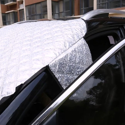 Car Front Windshield Cover Sun Shade Snow Shield Sunscreen Heat Insulation Frostproof Car Coat Half Cover, Style: Protect Wipers(Silver) by buy2fix