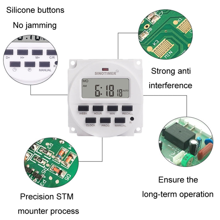 SINOTIMER Programmable Timer Switch Time Controller, Model: TM618H-3 24V by SINOTIMER