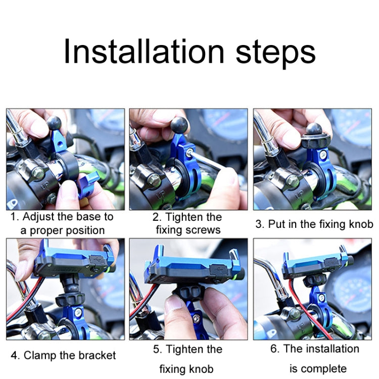 Kewig M7 Bicycle 4 Claws Aluminum Navigational Bracket Outdoor Cycling Cell Phone Holder(Black) by Kewig