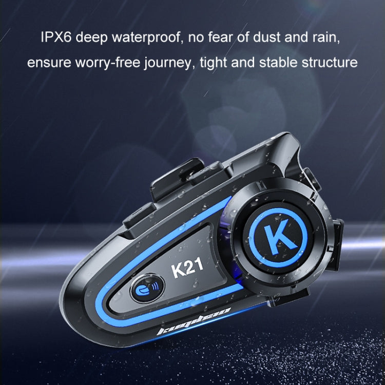 KUQIBAO Motorcycle Helmet Long-lasting Waterproof Bluetooth-compatible Headset with Light(Hard Microphone) by KUQIBAO