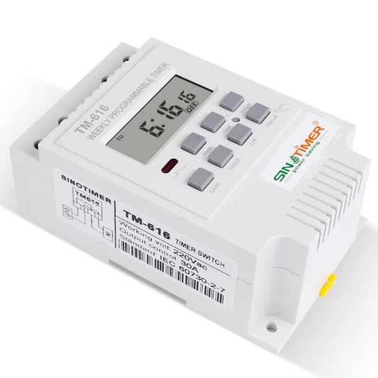 SINOTIMER TM616W-2 220V 30A Weekly Programmable Digital Timer Switch Relay Control by SINOTIMER