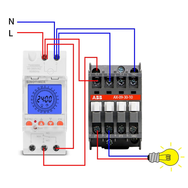 SINOTIMER TM929BKL 85-265V 30A 24hrs Digital Analogue Din Module Time Switch With Backlight by SINOTIMER