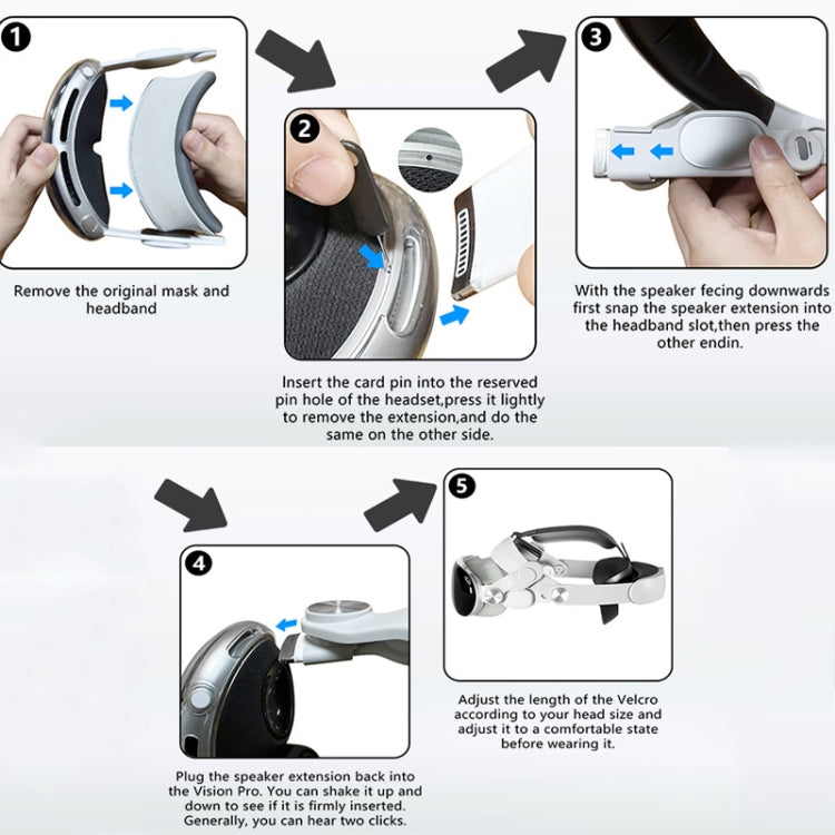 For Apple Vision Pro VR Headset Replaceable Elite Strap Comfort Adjustable Headband by buy2fix