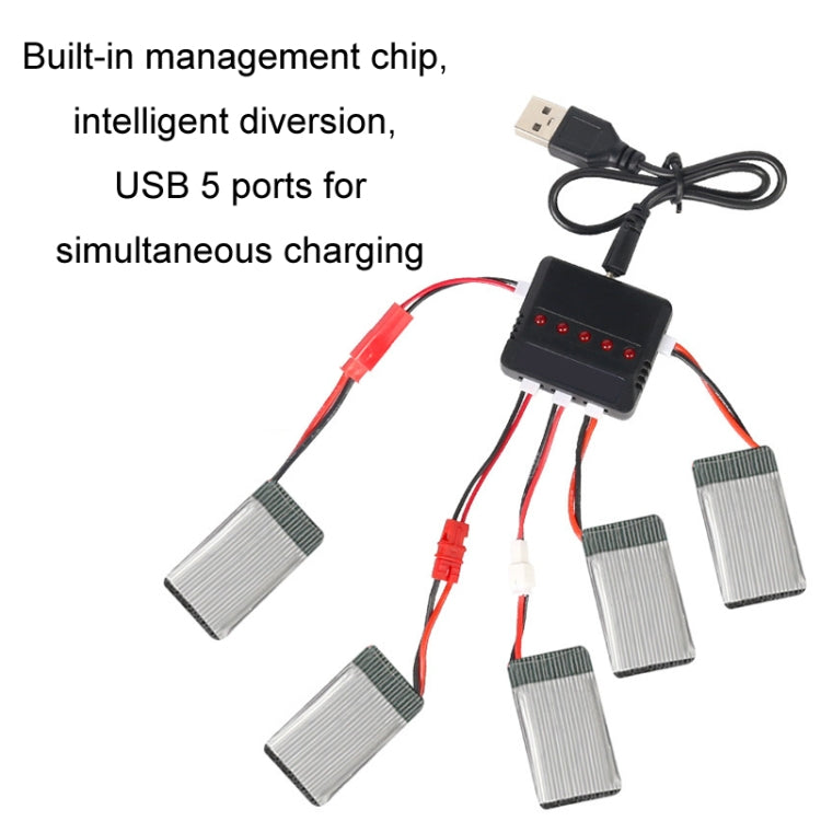 One To Five 3.7V Lithium Battery USB Charger For X5C Aircraf(XH2.54 Port) by buy2fix