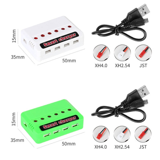 One To Six 3.7V Lithium Battery Drone USB Charger, Color: Green XH4.0 Port by buy2fix