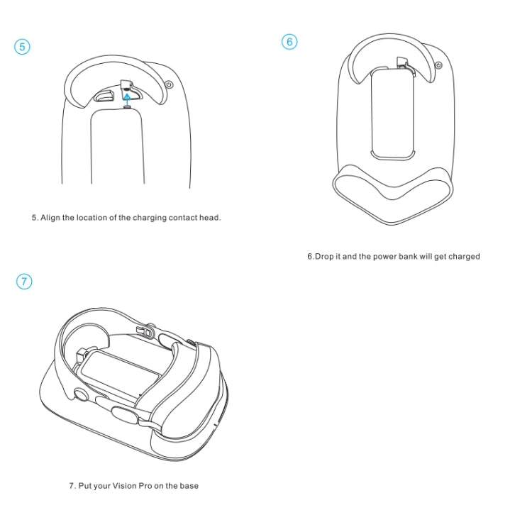 For Apple Vision Pro VR Helmet Wireless Charging Dock 30W Fast Charging Base US Plug by buy2fix