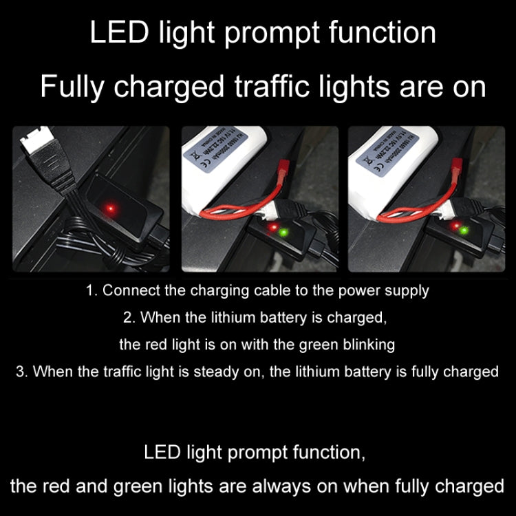 11.1V 2A 3S Lithium Battery USB Charger With Light(4 Pin Plug) by buy2fix