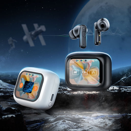 LY30 Full-color Touch Screen ANC+ENC Noise Reduction Wireless Bluetooth Earphones(Black) by buy2fix