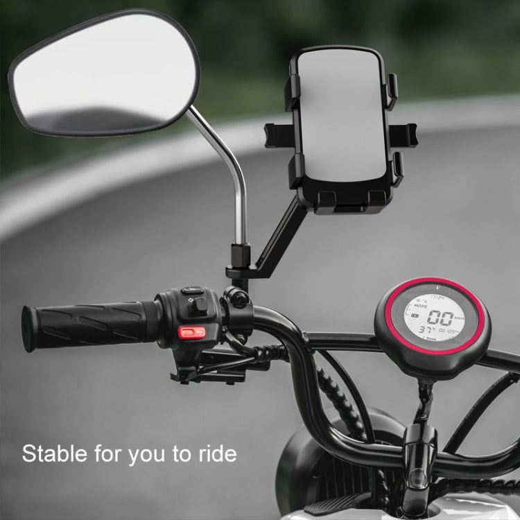 Mountain Road Bike Phone Holder Motorcycle Aluminum Alloy Riding Navigation Bracket, Model: Rearview Mirror Model by buy2fix