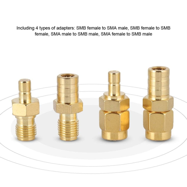 4 In 1 SMA-SMB RF Adaptor All Copper Gold Plated High Frequency Adaptor by buy2fix