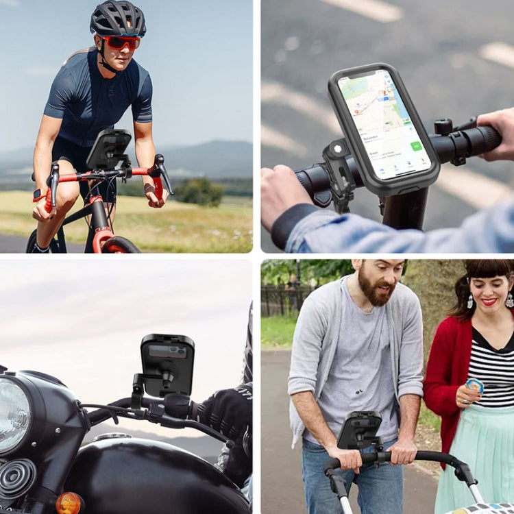 Waterproof Motorcycle Bicycle Cell Phone Holder 360 Rotating Riding Navigation Holder, Model: Handlebar by buy2fix