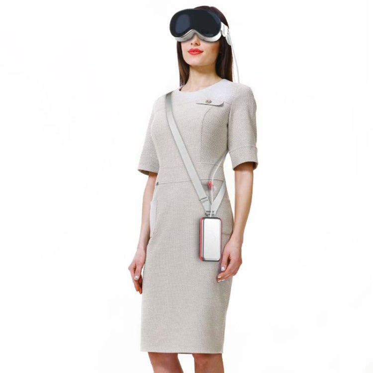 For Apple Vision Pro Battery PC Case Holder With Belt Clip And Shoulder Strap VR Headset Accessory(White) by buy2fix