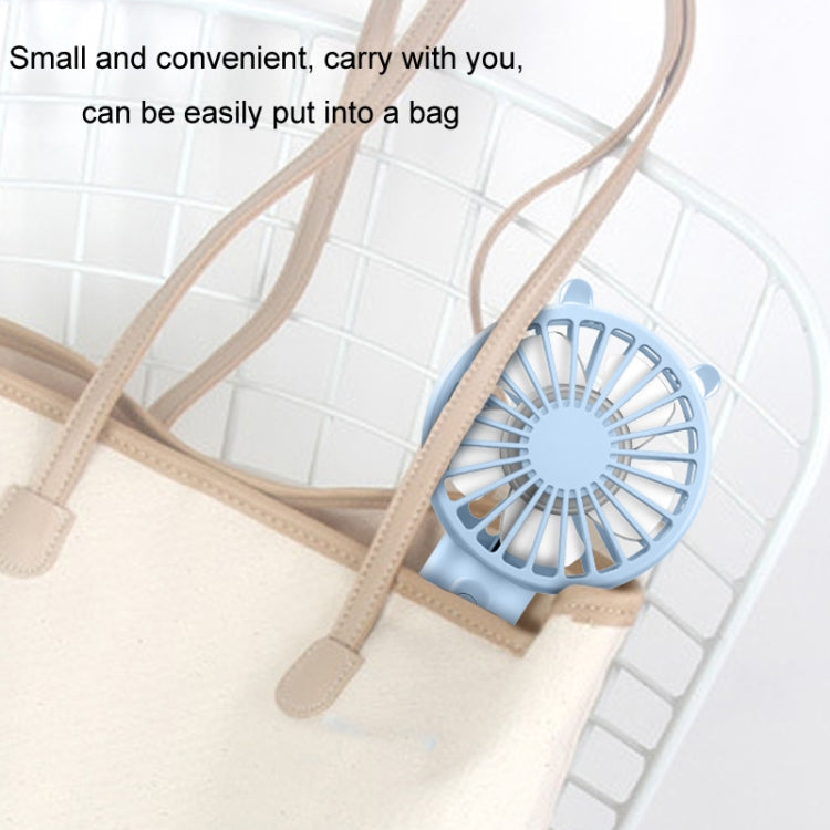Mini USB Handheld Fan Rechargeable Portable Desktop Phone Holder(Light Blue) by buy2fix