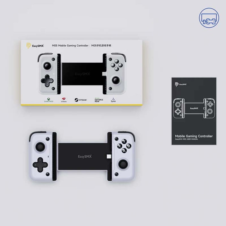 EasySMX M05 Mobile Gaming Controller For Type-C Mobile Phones And IPhone 15 Series With Hall Trigger(Black White) - Controller Gamepad by EasySMX | Online Shopping UK | buy2fix