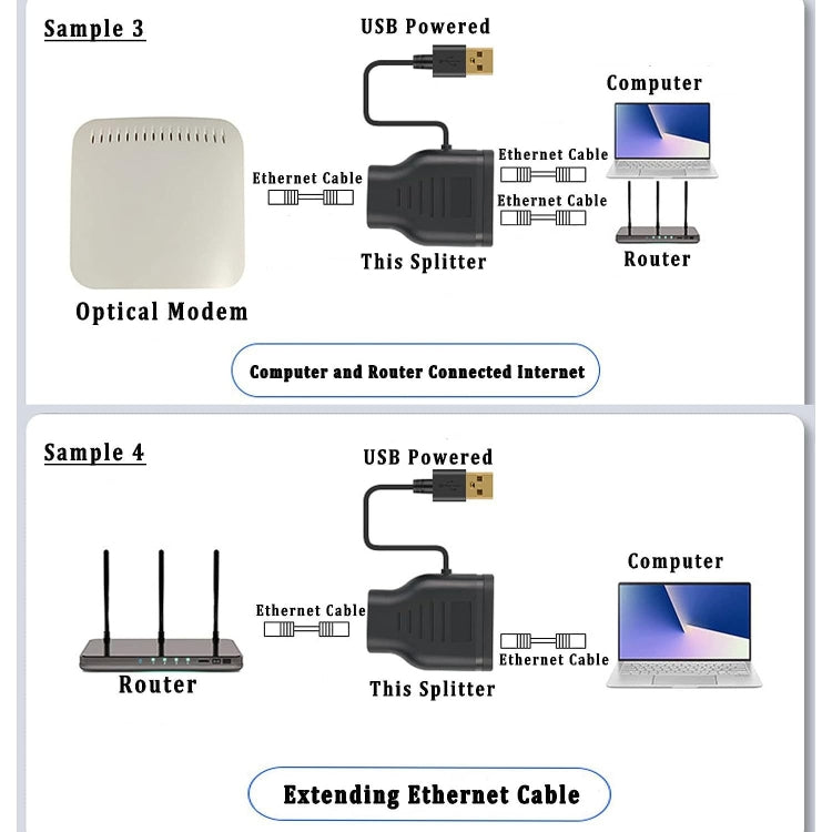 Network 1 In 2 Sharer RJ45 1 To 2 Network Splitter by buy2fix