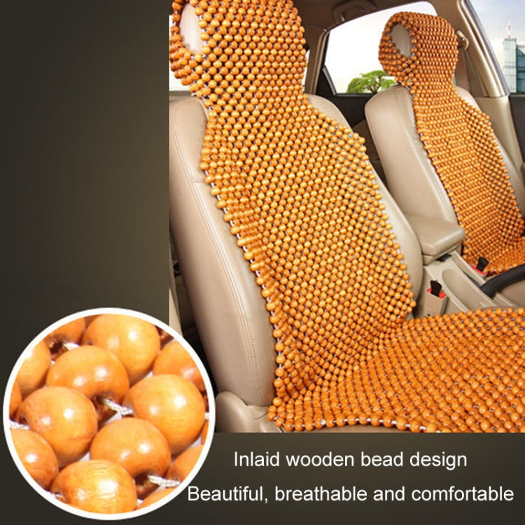 Car Wood Beaded Cushion Universal Car Seat Cover Summer Interior Supply(Beige) by buy2fix