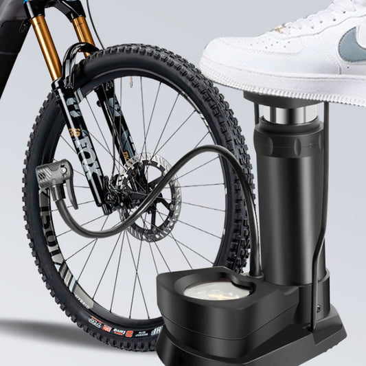 Car / Motorcycle / Bicycle Foot Inflator Pump Pointer Type Tire Pressure Detection Foot Inflator(Black) by buy2fix