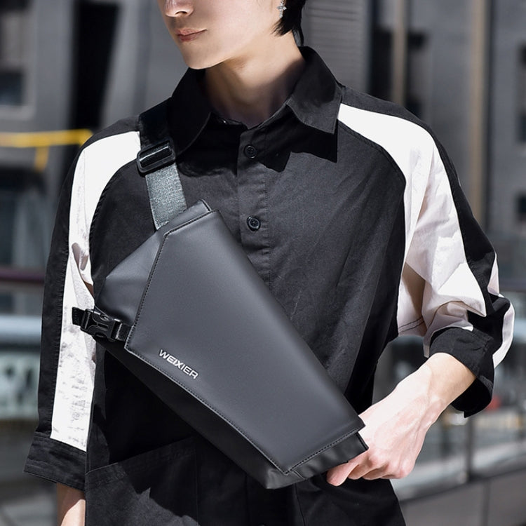 WEIXIER D517 Men Large Capacity Crossbody Bag Waterproof Single Shoulder Backpack(Gray) by WEIXIER