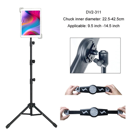1.6m Adjustable Tablet Stand Floor-Standing Retractable Mobile Phone Tripod, Model: 311(With Cloth Bag+Sheep Head Phone Clamp) - Lazy Bracket by buy2fix | Online Shopping UK | buy2fix