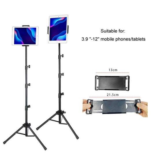 1.6m Adjustable Tablet Stand Floor-Standing Retractable Mobile Phone Tripod, Model: 316(With Cloth Bag+Sheep Head Phone Clamp) - Lazy Bracket by buy2fix | Online Shopping UK | buy2fix