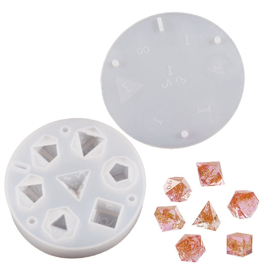 Silicone Dice Resin Molds with 7 Standard Polyhedral Stereoscopic Dice Cavities by buy2fix