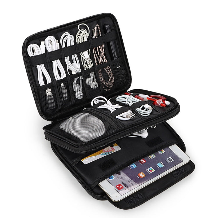 SM08 Large Capacity Waterproof Portable Double-layer Digital Storage Bag, Size: L(Black) by buy2fix