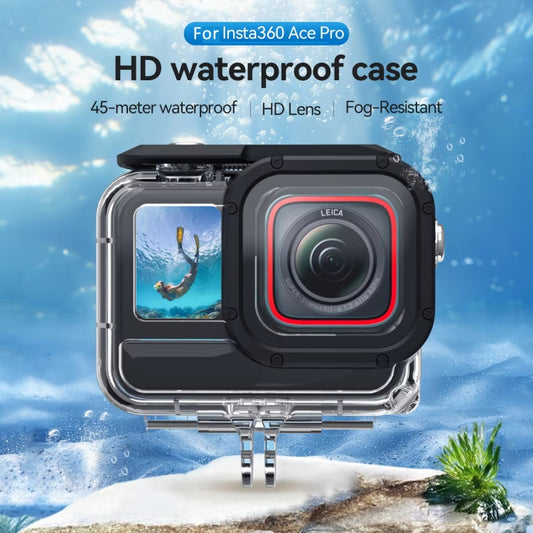 For Insta360 Ace Pro Camera TELESIN 45m Waterproof Case Underwater Diving Housing Cover by TELESIN