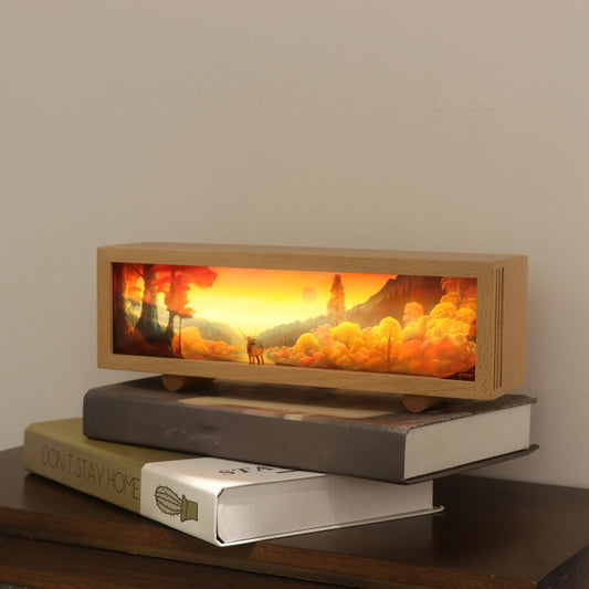 Bluetooth Music Wooden Acrylic Atmosphere Lightbox Decoration Painting Night Light by buy2fix