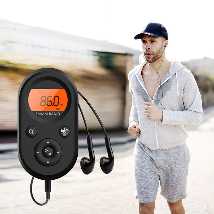 M01 Mini Portable Rechargeable FM / AM Radio With Backlight(Black) by buy2fix