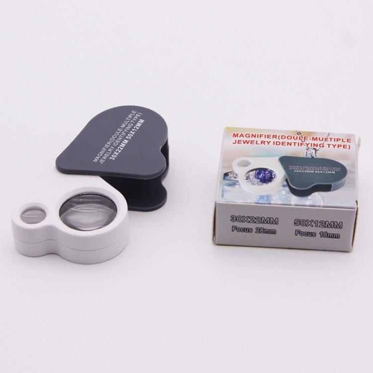 Portable Folding 30X/50X Dual Lens High Definition Jewelry And Jade Magnifier by buy2fix