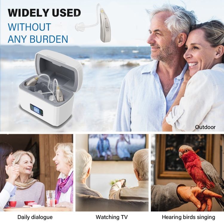 Z-126 Rechargeable Digital Display Hearing Aid Ear-hanging Sound Amplifier(Silver) by buy2fix