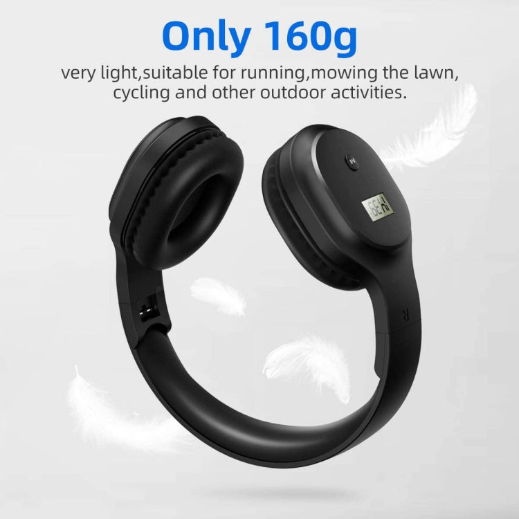 A8 Charging Version Portable Digital Display FM Headphone(Black) by buy2fix