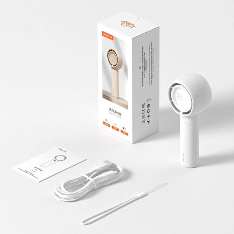 JisuLife FA42 Handheld Portable Small Rechargeable Turbo Fan, Color: White 4500mAh by Jisulife