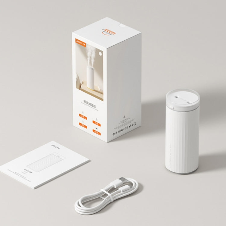 JisuLife HU16 Desktop Dual Mist Ports Humidifier, Color: White Rechargeable by JisuLife