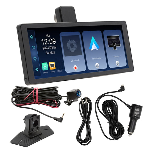 Car Bluetooth Portable DVR Monitor Support Carplay/Android Auto, Specifications: Display+ Camera by buy2fix