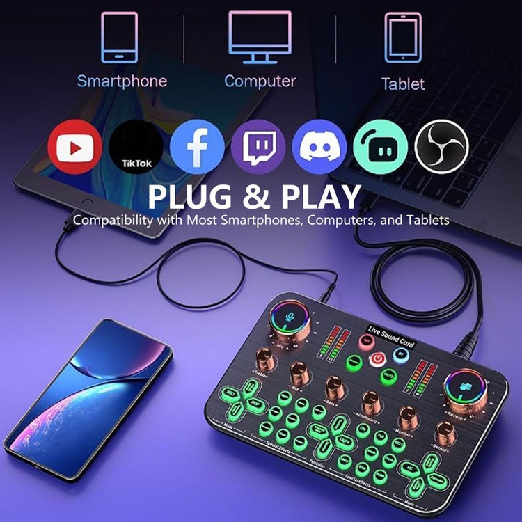 K600 48V English Version Live Dedicated Sound Card(Black) by buy2fix