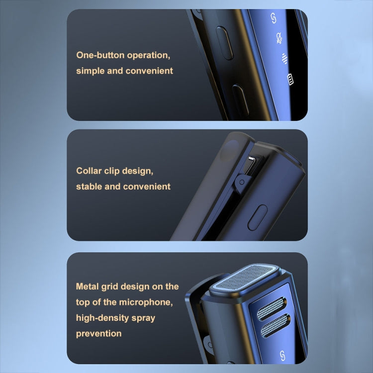 J88 Mini Intelligent Noise Reduction Wireless Collar Microphone, Spec: Type-C + 8 Pin Adapter(Black) by buy2fix