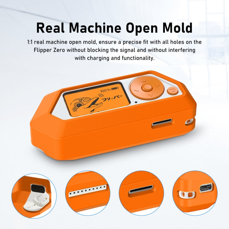 For Flipper Zero Electronic Pet Silicone Full-Cover Protective Case(Orange) by buy2fix