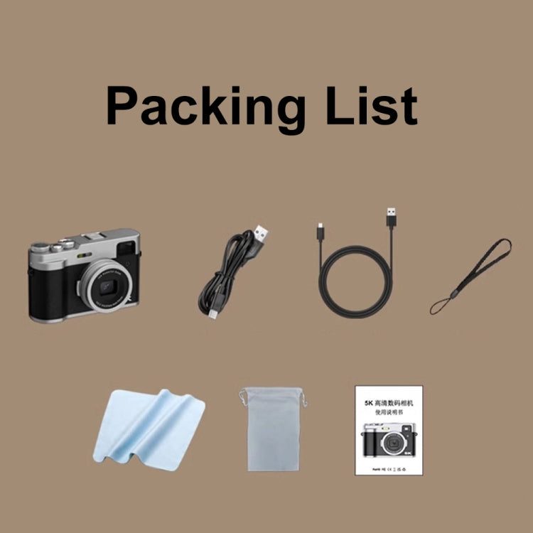 DC203 5K/30FPS 2.8-Inch Screen 16X Front And Rear Dual-Camera HD Digital Camera(Black) by buy2fix