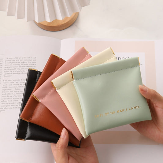 2pcs /Set PU Data Cable Earphone Storage Bag Mini Portable Lipstick Pouch Coin Purse, Size: Large+Small(Brown) by buy2fix